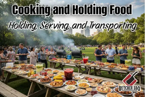 large crowd of people with tables covered in food and drinks