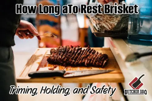 Sliced smoked brisket on a cutting board with juices, close-up dining preparation