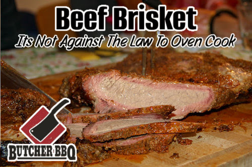 Oven cooked brisket with butcher bbq