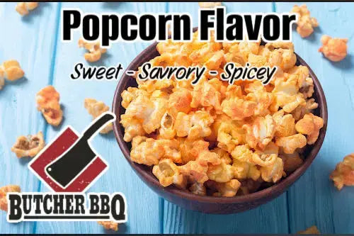 Popcorn Flavor with sweet savory spicy Butcher BBQ rubs
