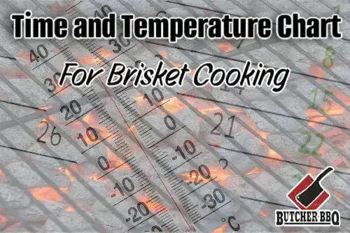 text saying time and temperature chart for brisket cooking 