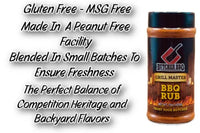 Butcher BBQ Grill Master BBQ Rub with product details on a white background