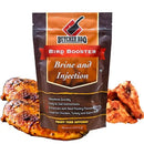 Butcher BBQ Bird Booster Brine and Injection package with chicken wings in the background