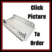 Metal grill rack with text 'Click Picture To Order' on a white background