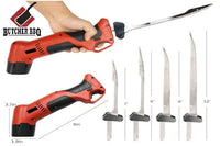 Butcher BBQ electric knife with interchangeable blades on a white background