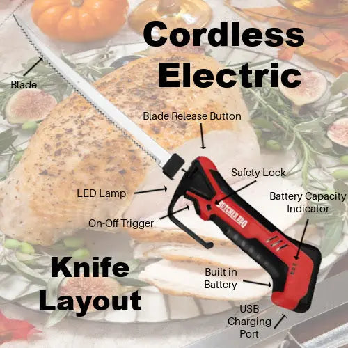 Cordless Electric Knife for Carving and BBQ Butcher BBQ