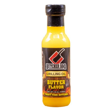 Butcher BBQ Grilling Oil Butter Flavor bottle on a white background