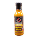 Bottle of Butcher BBQ Chipotle Flavor grilling oil on a white background