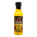 Bottle of Butcher BBQ Garlic Butter Flavor grilling oil on a white background