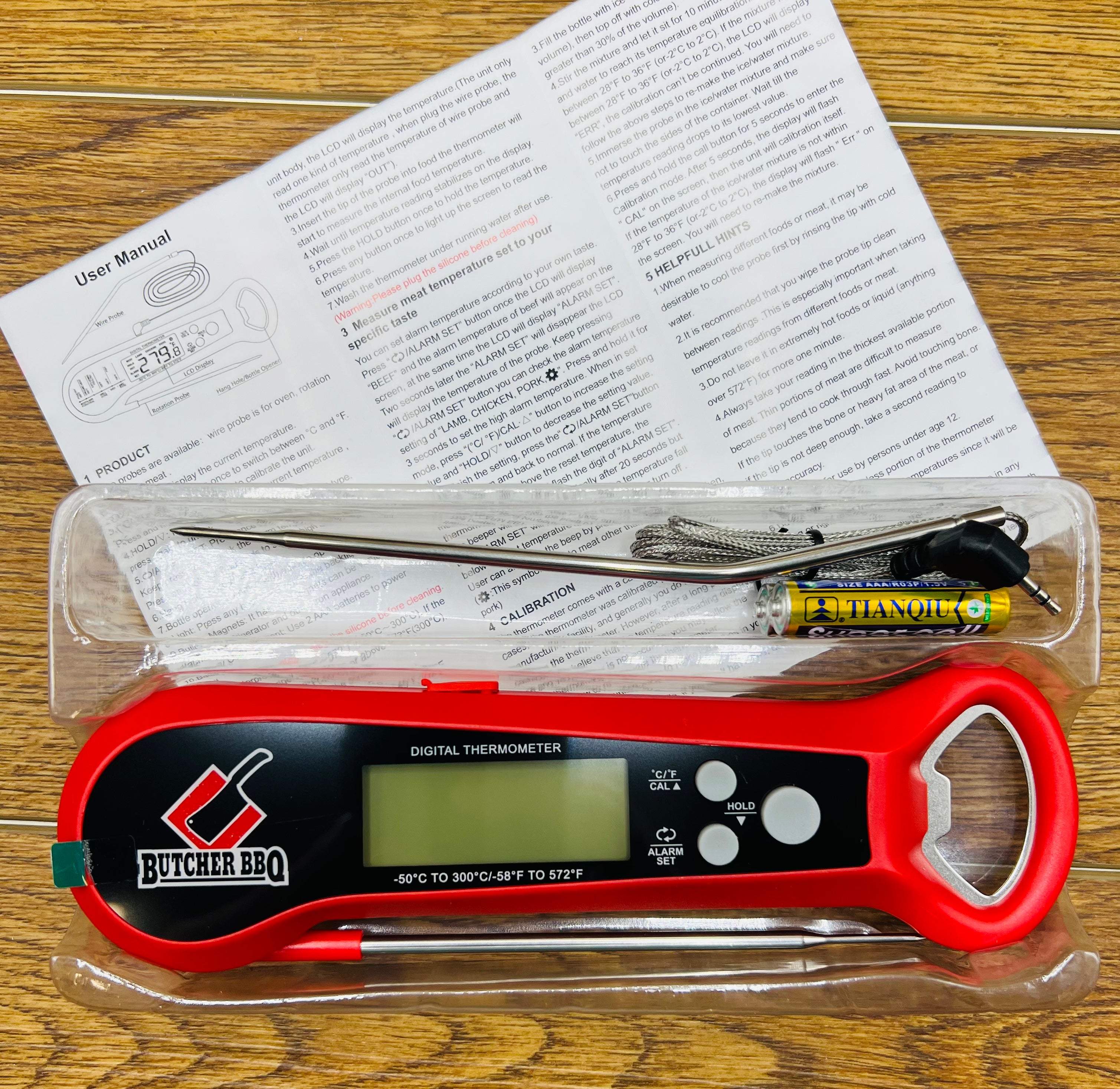 Digital Meat Thermometer with Dual Probes Butcher BBQ