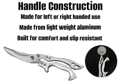 Scissors with handle construction details on a white background