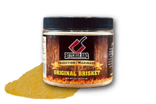 Jar of Butcher BBQ Original Brisket Injection Marinade on a white background