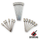 Set of BBQ skewers with a Butcher BBQ logo on a white background