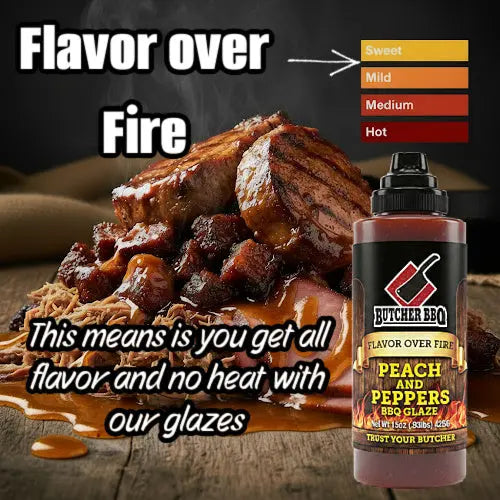 Peach and Pepper BBQ Glaze "Flavor over Fire" Butcher BBQ