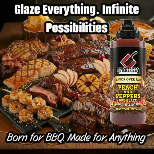 Peach and Pepper BBQ Glaze "Flavor over Fire" Butcher BBQ