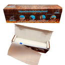 Disposable plastic cutting board in an open box with Butcher BBQ branding.