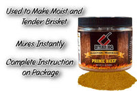 Butcher BBQ Prime Beef injection marinade jar with text on a white background