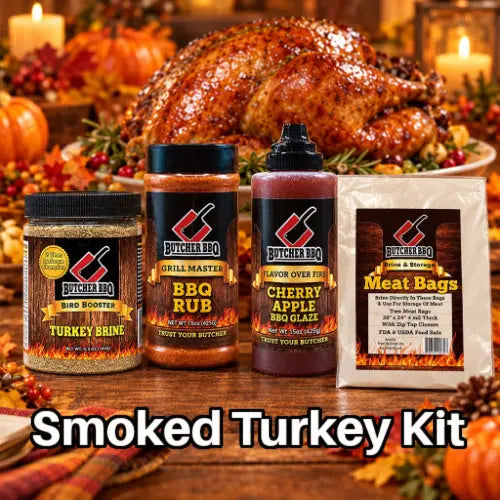 Smoked Turkey Kit: Ultimate Brine, Rub, Brine Bags, and Glaze Butcher BBQ