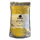 Packaged yellow BBQ seasoning with 'Butcher BBQ' label on a white background