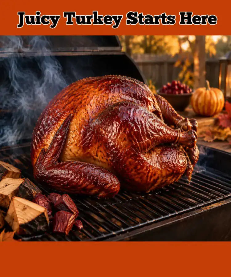 Juicy Turkey Starts Here — smoked turkey on the grill